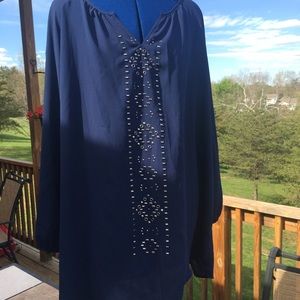 Gorgeous Sheer Blue with accent on Arms & Chest